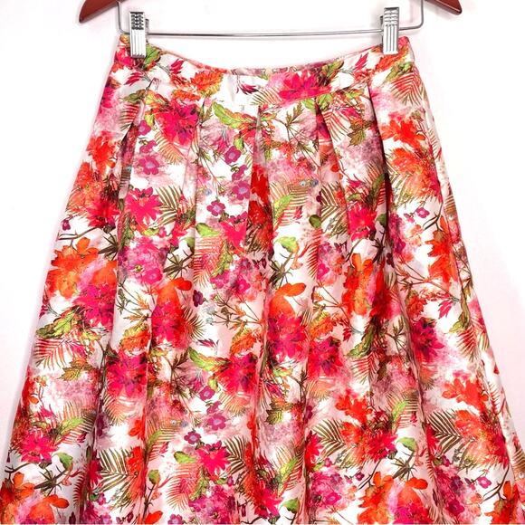 Champagne & Strawberries | Floral Skirt A Line Small Orange Flared - Picture 7 of 7